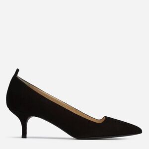 black suede editor heel
